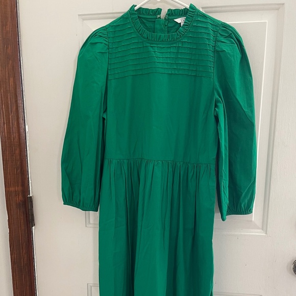 Crown & Ivy NWT green eyelet hem midi  dress Size 6 - Picture 12 of 12